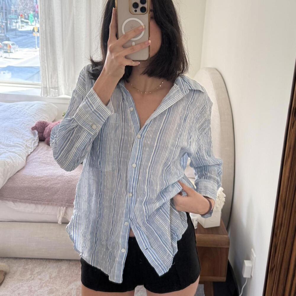 Light Blue Stripe Button Down Shirt